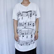 画像3: 90's MICHIGAN RAG CO. USA製 楽譜プリントロングTシャツ (3)