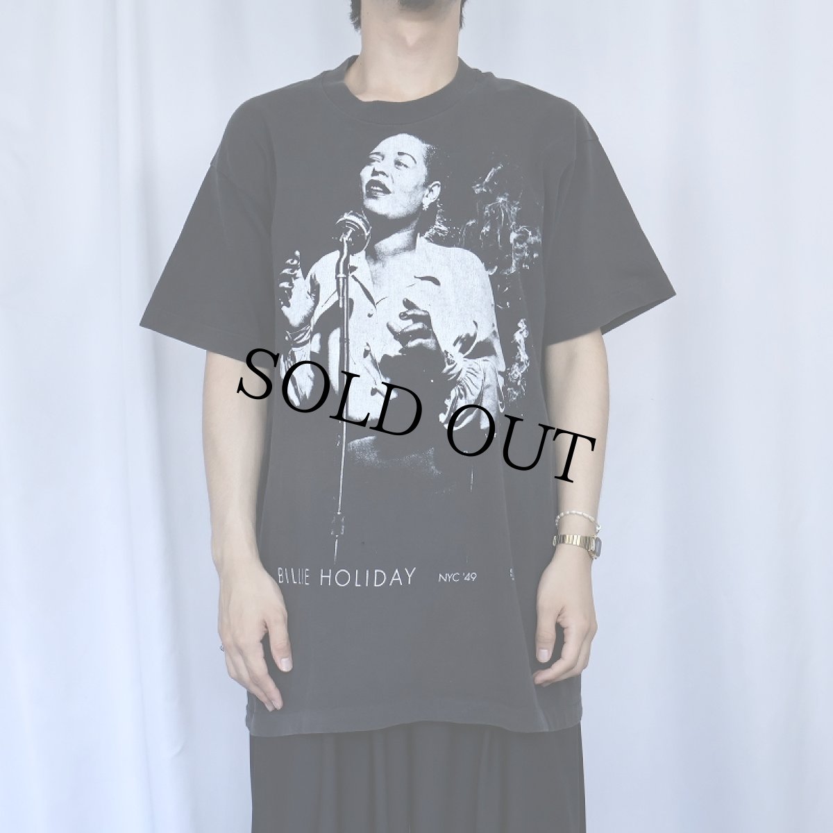 画像2: 90's Gear Inc. Billie Holiday USA製 ジャズシンガーTシャツ BLACK L (2)