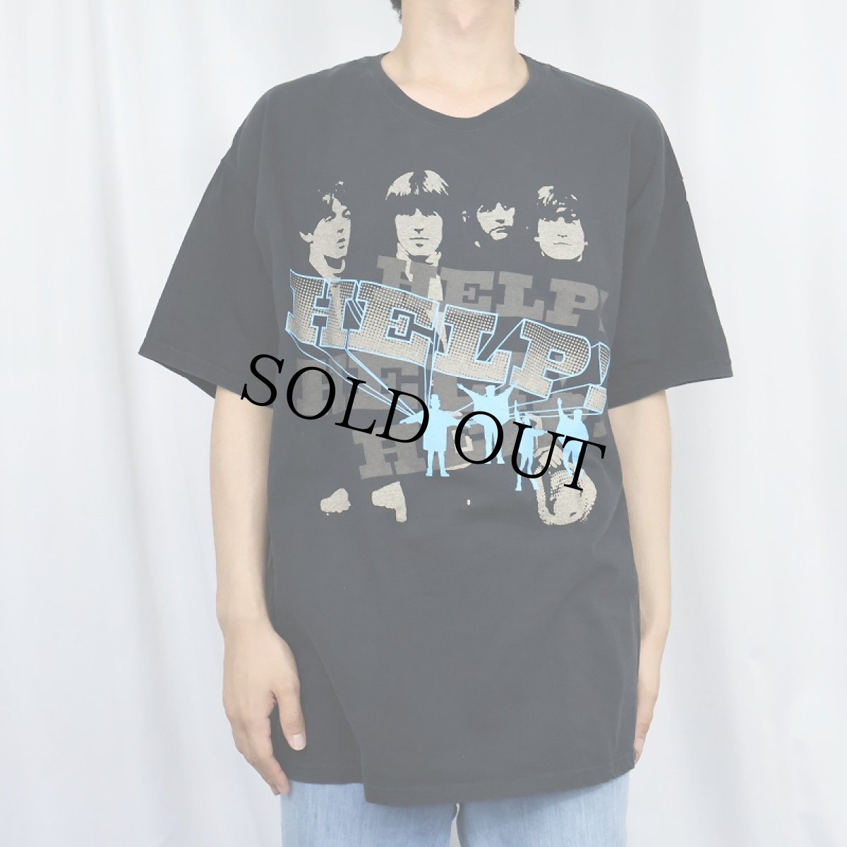 画像2: 2000's THE BEATLES "HELP!" ロックバンドTシャツ BLACK XL (2)