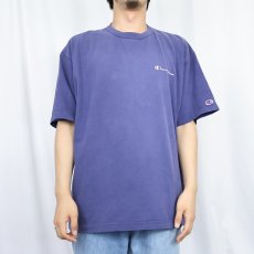 画像2: 80〜90's Champion USA製 青刺繍タグ 後期 ロゴプリントTシャツ NAVY XL (2)