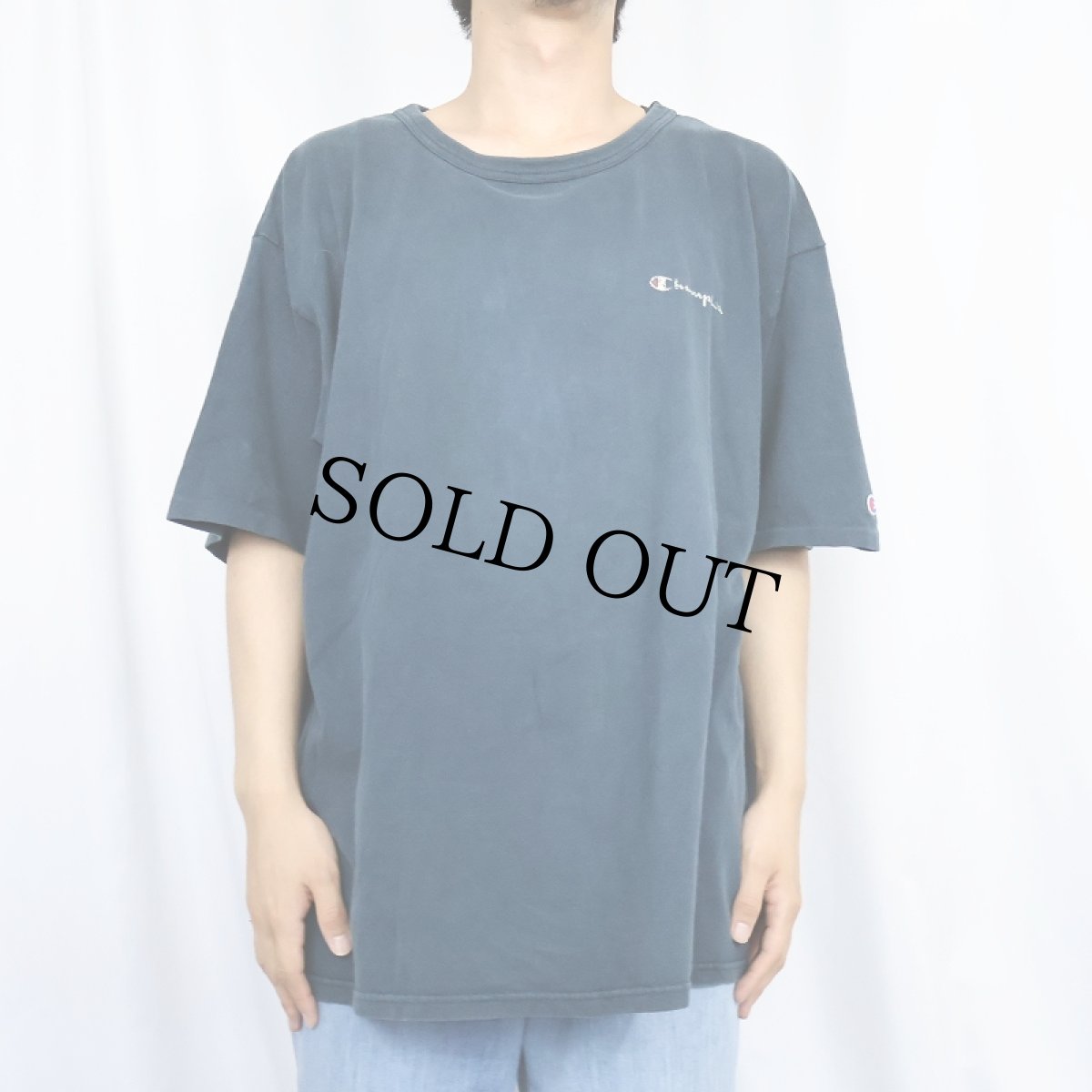 画像2: 80〜90's Champion USA製 青刺繍タグ 後期 ロゴプリントTシャツ XL (2)