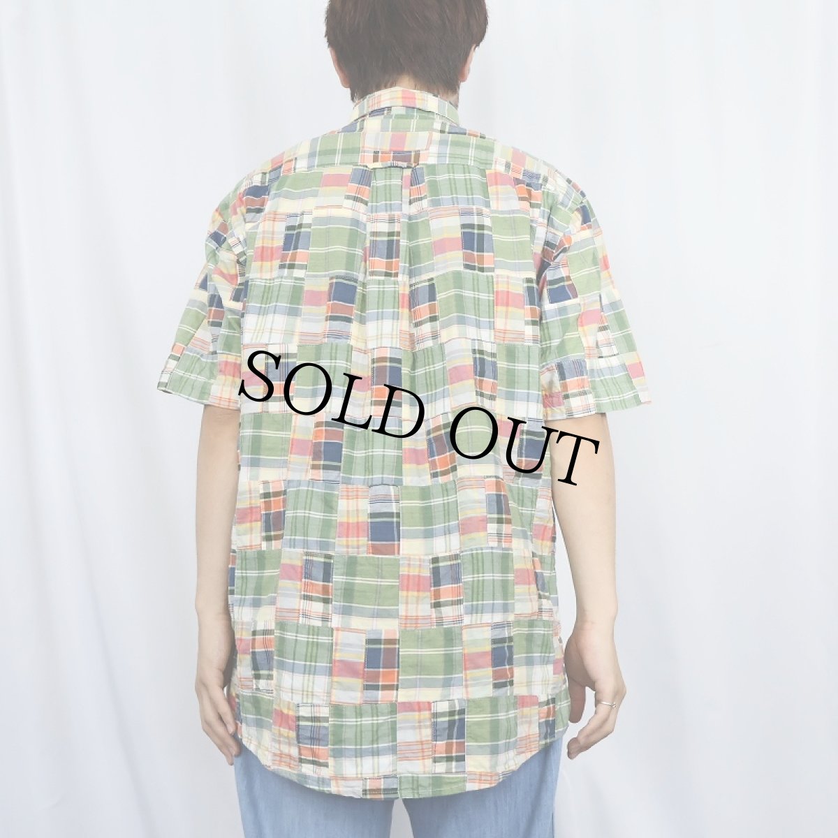 画像3: ORVIS インディアンマドラスチェック柄 パッチワークシャツ M (3)