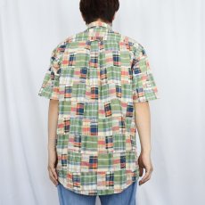 画像3: ORVIS インディアンマドラスチェック柄 パッチワークシャツ M (3)