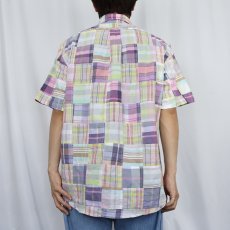 画像3: Brooks Brothers インディアンマドラスチェック柄 パッチワークシャツ L (3)