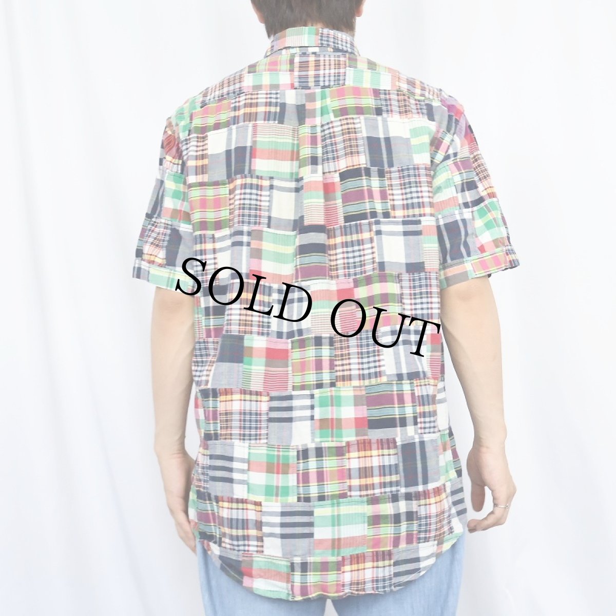 画像3: Brooks Brothers インディアンマドラスチェック柄 パッチワークシャツ M (3)