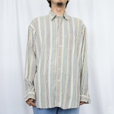 画像2: 90's〜 ORVIS ストライプ柄 シアサッカーシャツ L (2)