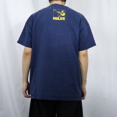 画像3: 2000's Miles Davis ジャズミュージシャン プリントTシャツ NAVY L (3)