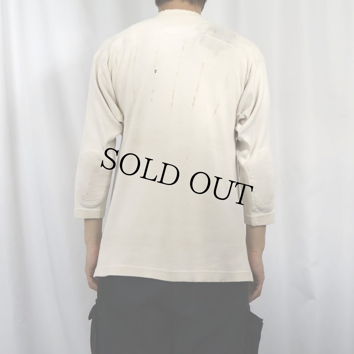 画像3: 40's エルボーパッチ付き コットンフットボールTシャツ (3)