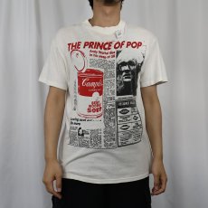 画像2: 80〜90's Andy Warhol "THE PRINCE OF POP" ニュースペーパープリントTシャツ (2)