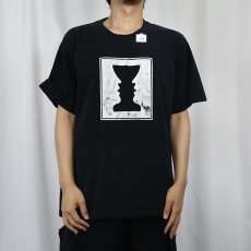 画像2: "Rubin's Vase" 騙し絵プリントTシャツ BLACK L (2)