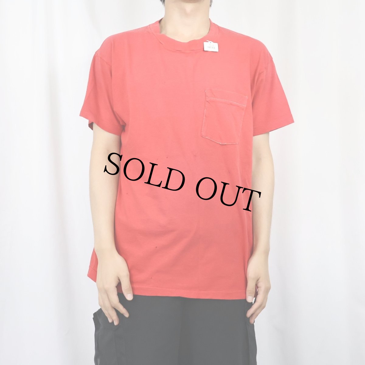 画像2: 80〜90's FRUIT OF THE LOOM USA製 無地 ポケットTシャツ XL (2)