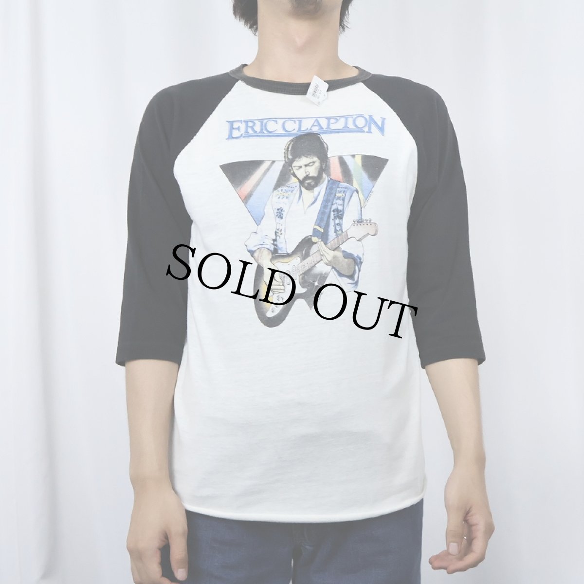 画像3: 80's Eric Clapton ギタリスト ツアープリント ラグランTシャツ (3)