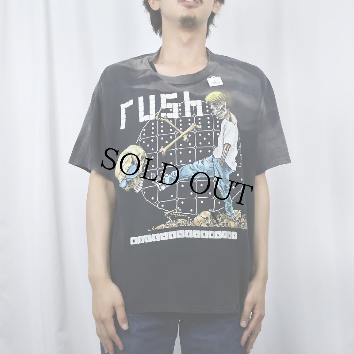 画像3: 90's RUSH × PUSHEAD "ROLL THE BONES" ロックバンド アルバムプリントTシャツ BLACK (3)