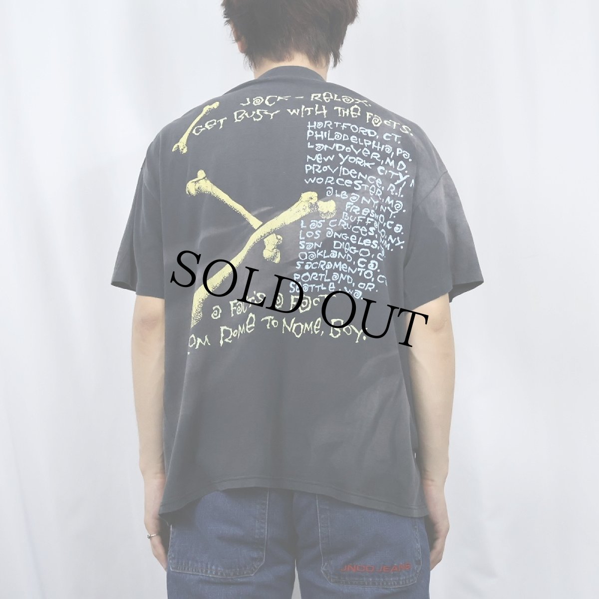 画像4: 90's RUSH × PUSHEAD "ROLL THE BONES" ロックバンド アルバムプリントTシャツ BLACK (4)