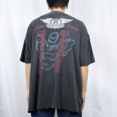 画像4: 90's AEROSMITH "Nine Lives Tour" ロックバンドツアープリントTシャツ BLACK XL (4)