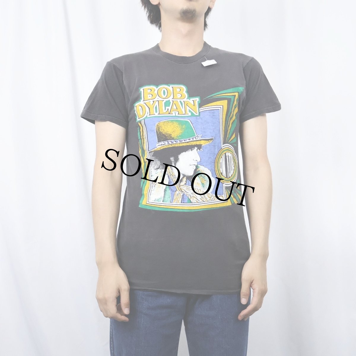 画像3: 70's BOB DYLAN フォークロックミュージシャン ツアープリントTシャツ BLACK (3)