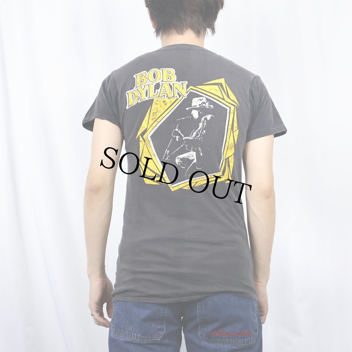 画像4: 70's BOB DYLAN フォークロックミュージシャン ツアープリントTシャツ BLACK (4)