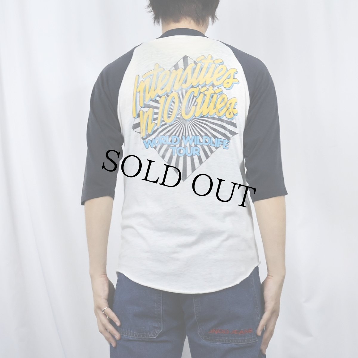 画像4: 80's Ted Nugent USA製 "World Wildlife" ギタリスト ツアープリント ラグランTシャツ L (4)