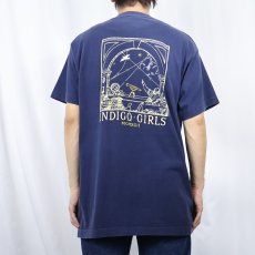 画像4: 90's INDIGO GIRLS USA製 フォーク・ロック・デュオ プリントTシャツ NAVY L (4)