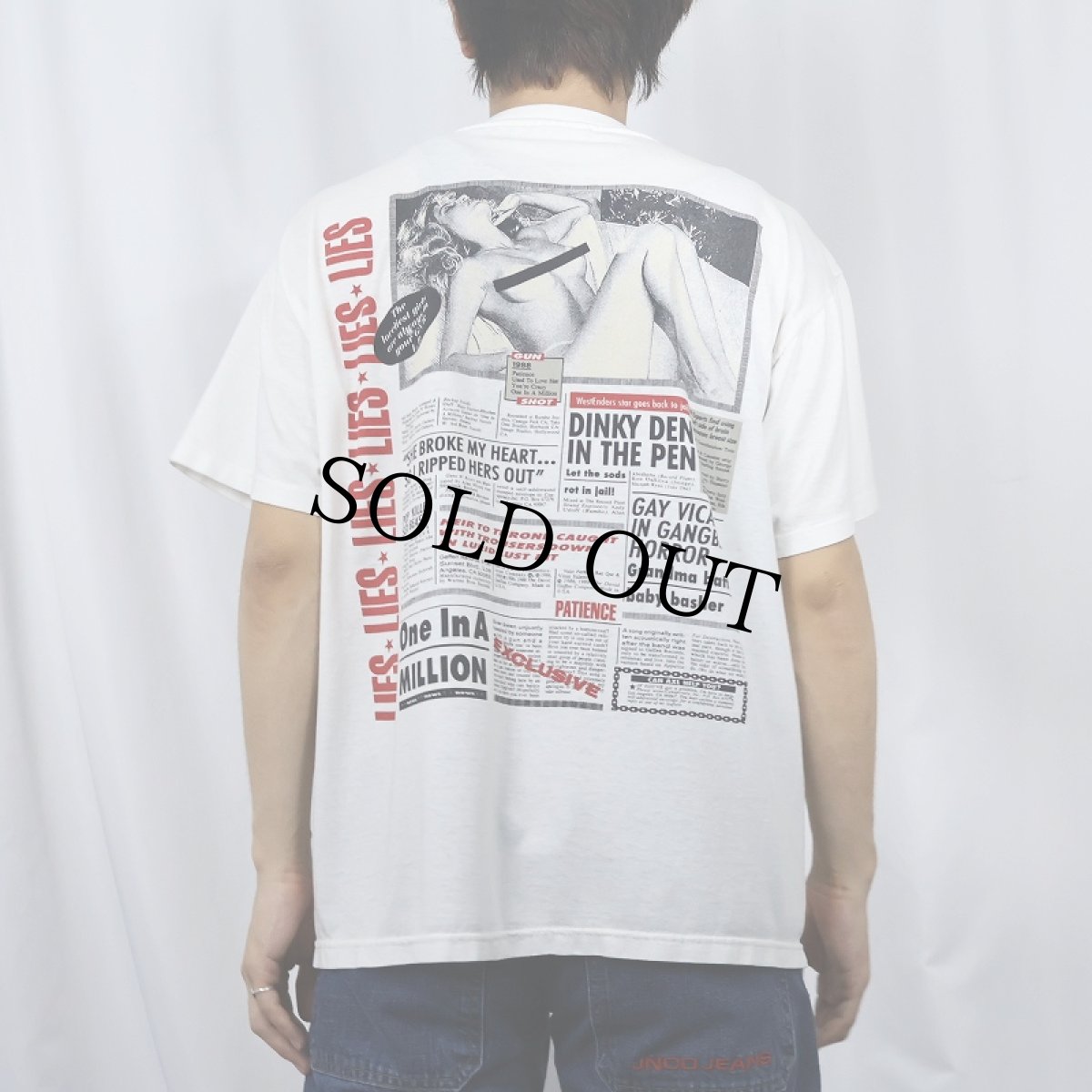 画像4: 80's GUNS N' ROSES "GN'R LIES" ロックバンド スタジオアルバム プリントTシャツ L (4)