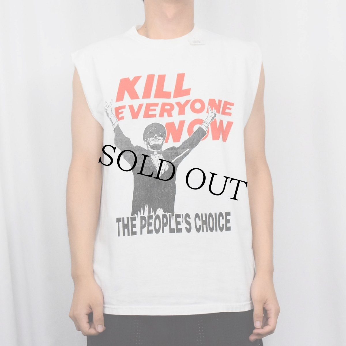 画像3: 90's〜 Nomeansno "KIll Everyone Now" カットオフスリーブ ロックバンドTシャツ (3)