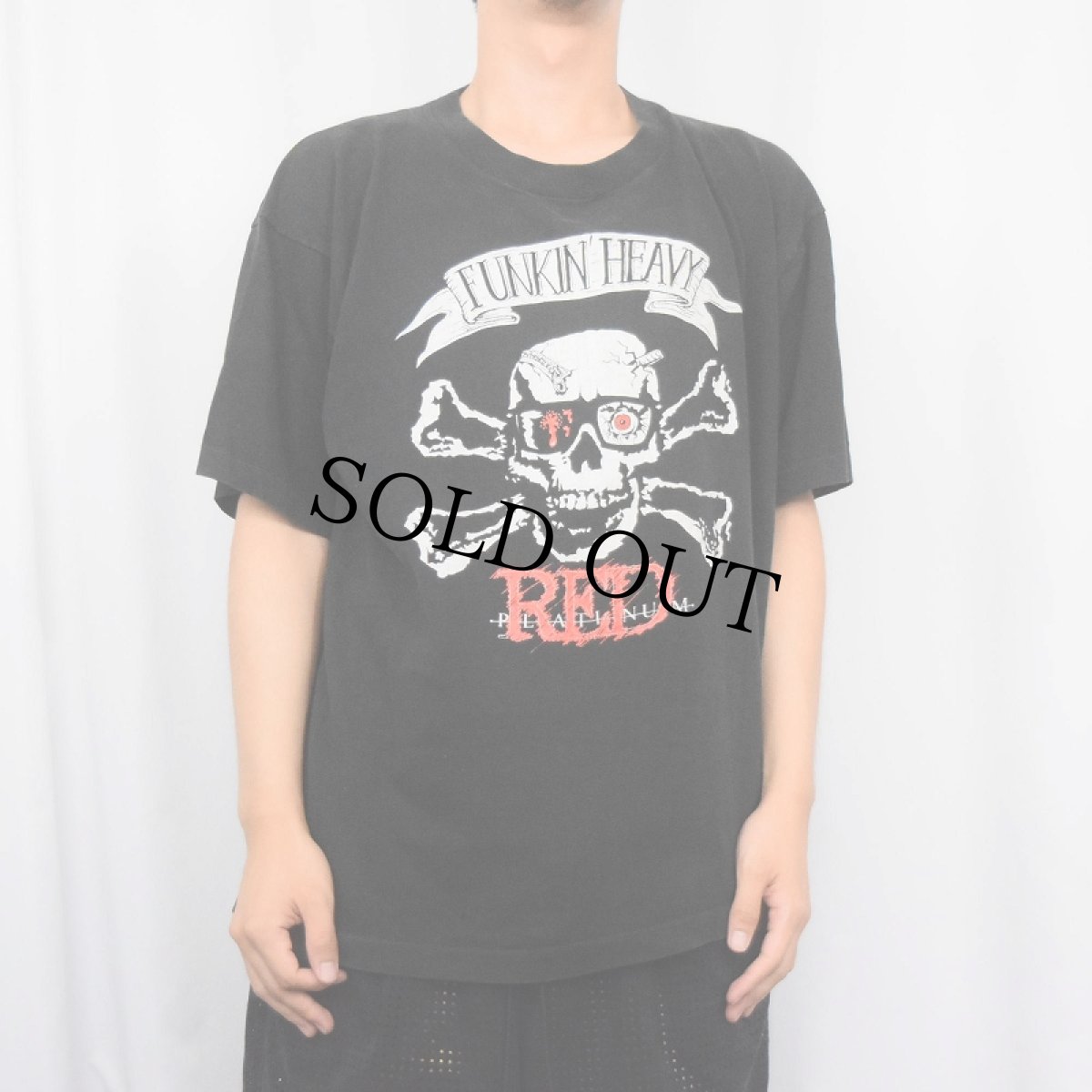 画像3: 90's USA製 "FUCKIN' HEAVY" スカルプリントTシャツ BLACK XL (3)