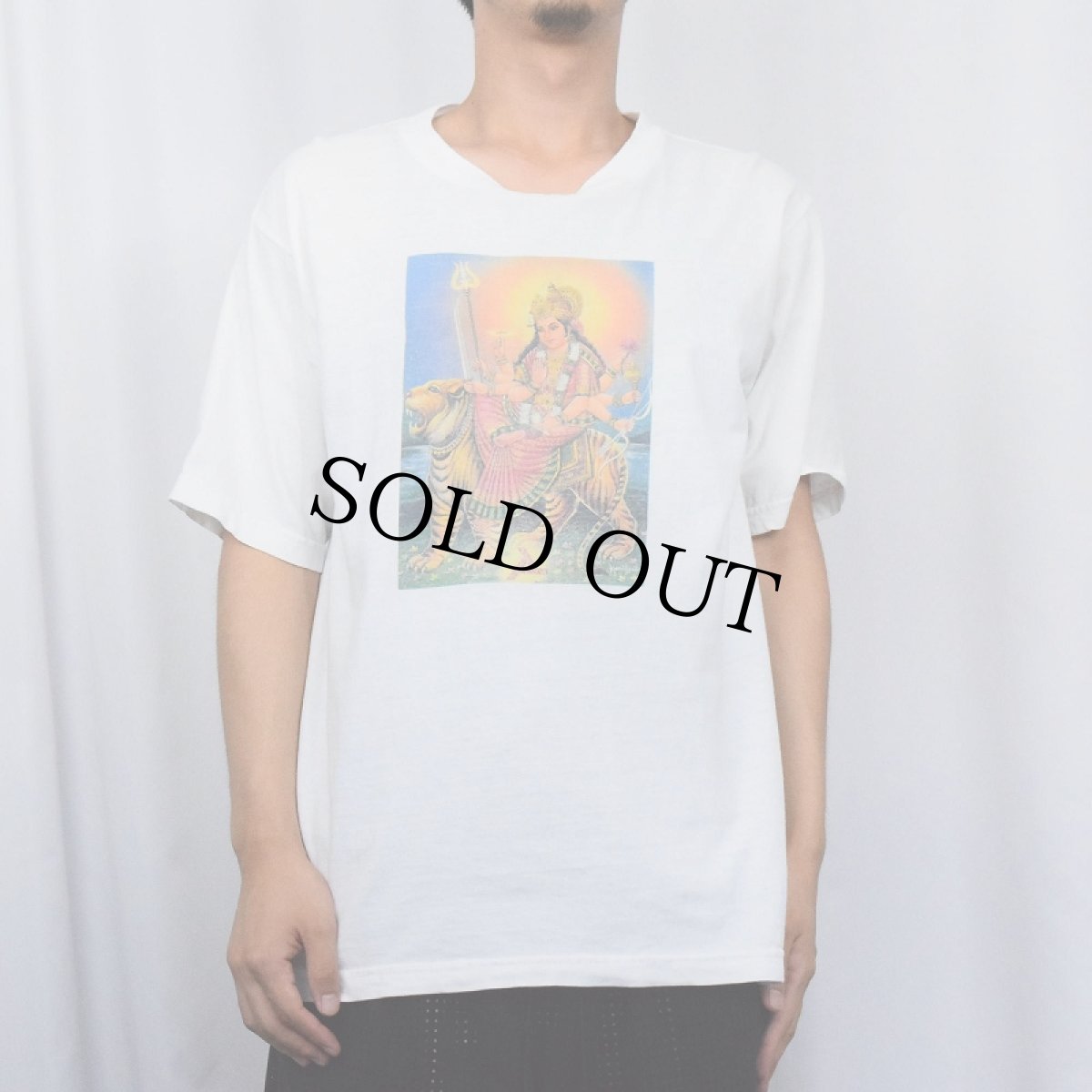 画像2: 90's〜 イラストプリントTシャツ M (2)