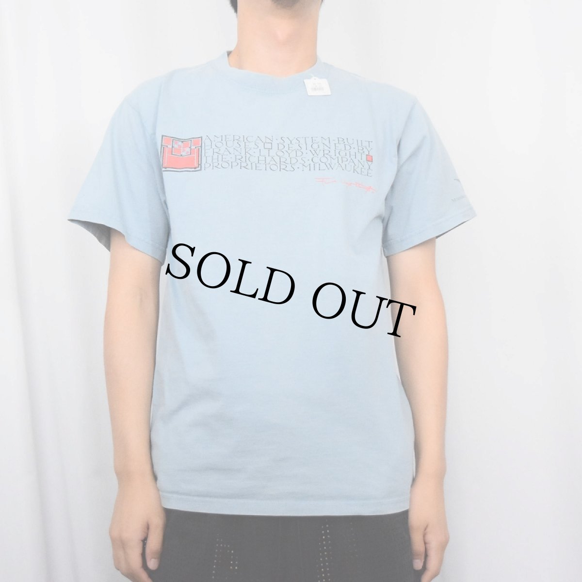 画像3: FRANK LLOYD WRIGHT 建築家プリントTシャツ M (3)