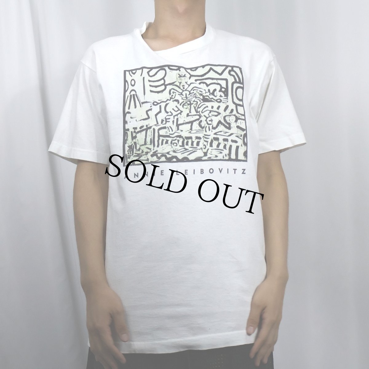 画像2: 90's Keith Haring by ANNIE LEIBOVITZ USA製 フォトアートプリントTシャツ L (2)