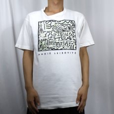 画像2: 90's Keith Haring by ANNIE LEIBOVITZ USA製 フォトアートプリントTシャツ L (2)
