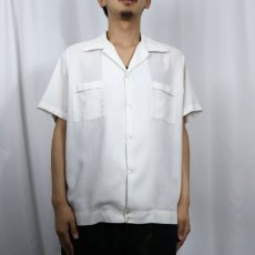 画像3: 60's Mr.Mort's USA製 "Encino Shrine Club" チェーン刺繍 レーヨンボーリングシャツ L (3)