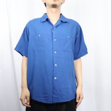 画像3: 50〜60's King Louie "TEN STRIKE" フロッキープリント レーヨンボーリングシャツ L (3)