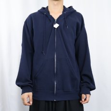 画像2: 70〜80's スウェットジップパーカー NAVY (2)