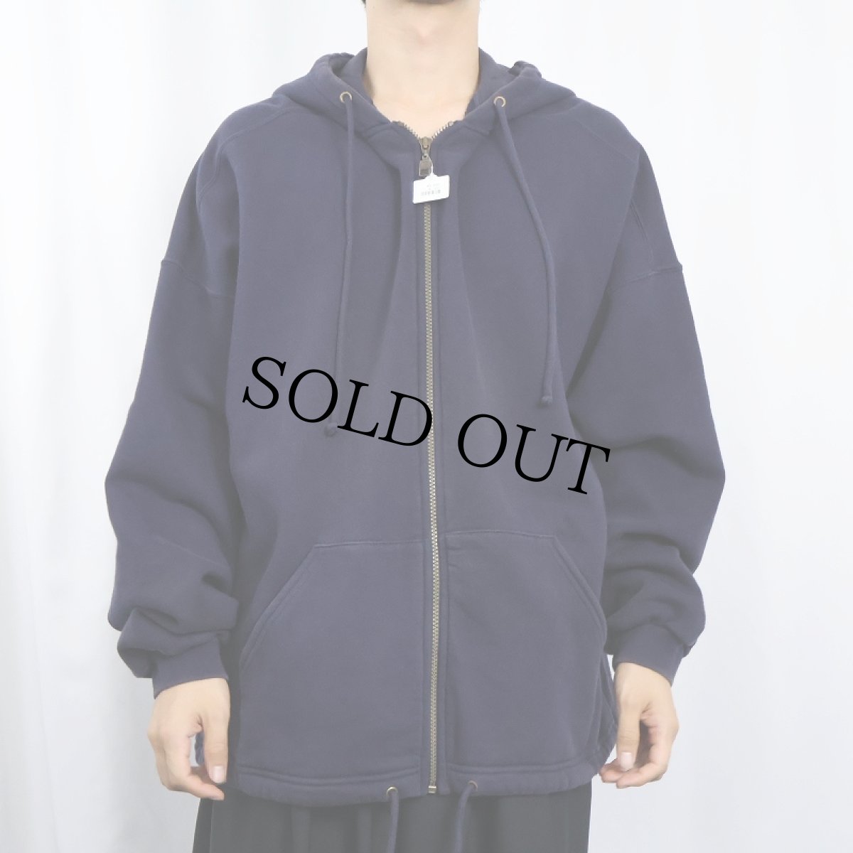 画像2: 90's RUSSELL ATHLETIC USA製 "HIGH COTTON" スウェットジップパーカー NAVY L (2)