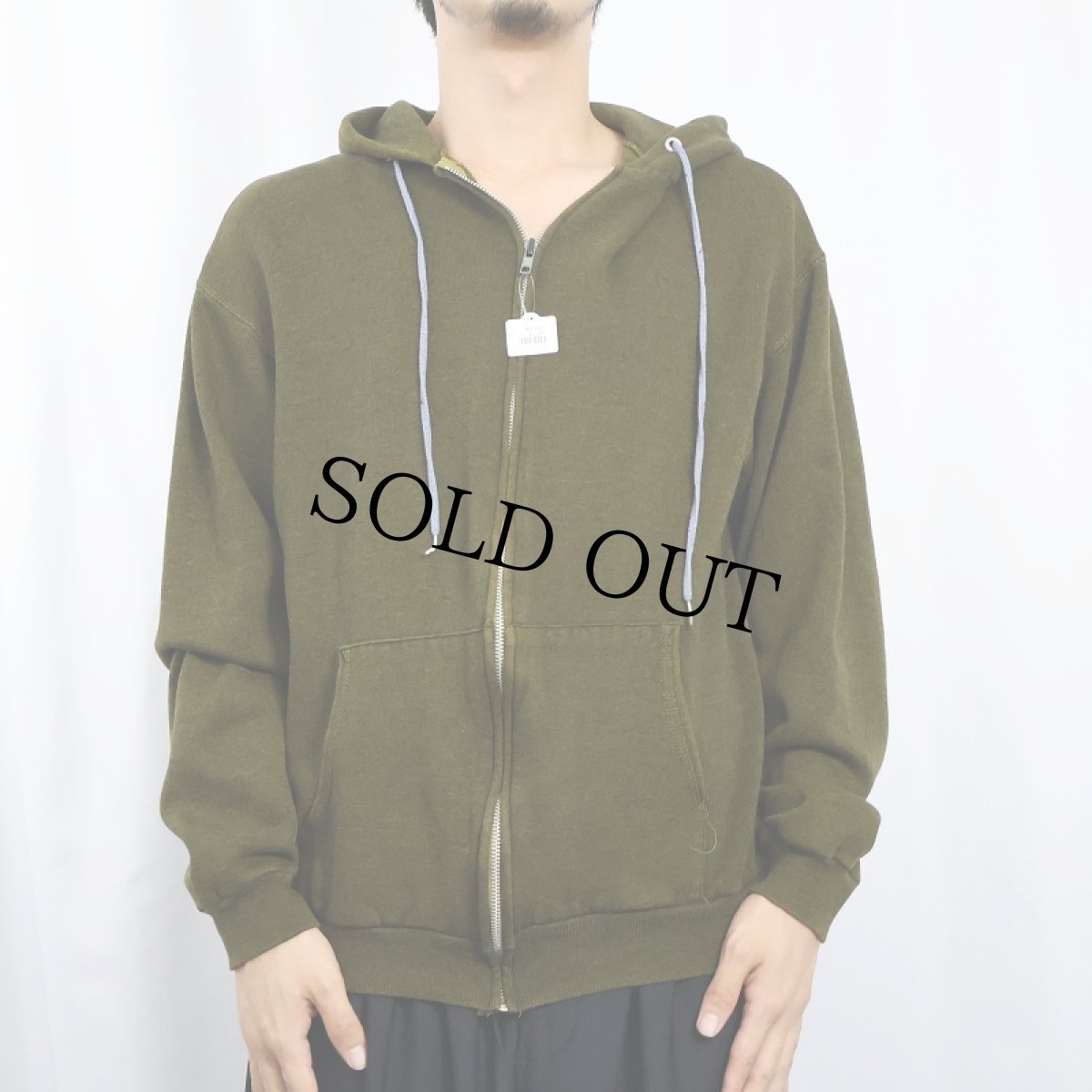 画像2: 90's Hanes USA製 オーバーダイ スウェットジップパーカー L (2)