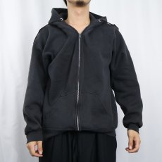 画像2: 90's TULTEX USA製 スウェットジップパーカー BLACK L (2)