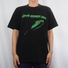 画像2: 90's USA製 変形文字 ガンジャプリントTシャツ BLACK L (2)