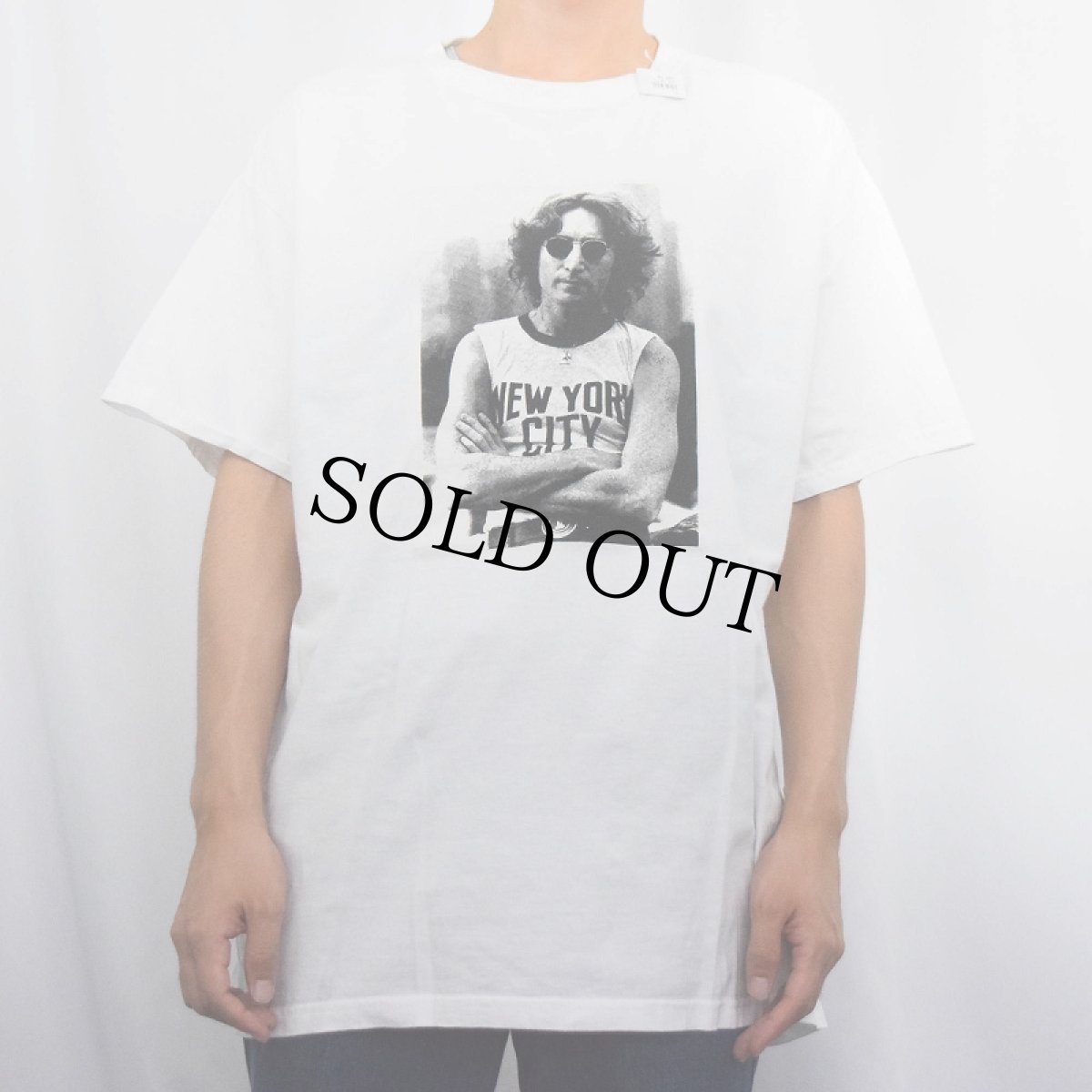 画像2: 2000's JOHN LENNON "NEW YORK CITY" ミュージシャンプリントTシャツ XL (2)