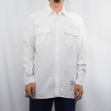 画像2: 90〜2000's POLO Ralph Lauren チンスト/マチ付き コットンシャツ M (2)