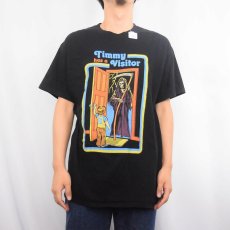 画像2: Steven Rhodes "Timmy has a Visitor" イラストプリントTシャツ BLACK L (2)