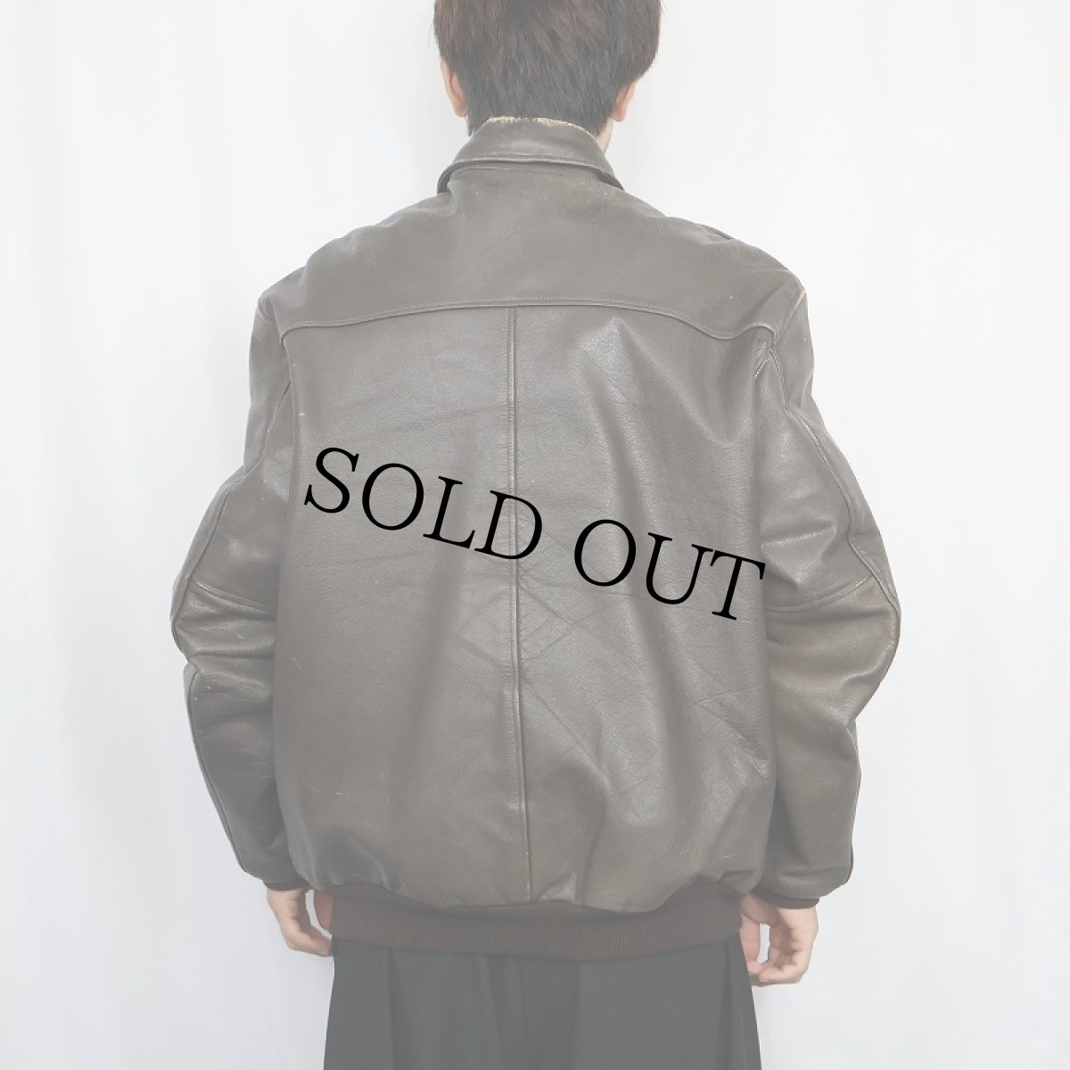 画像3: 70〜80's L.L.Bean USA製 "A-2 TYPE" フライトレザージャケット BROWN L TALL (3)