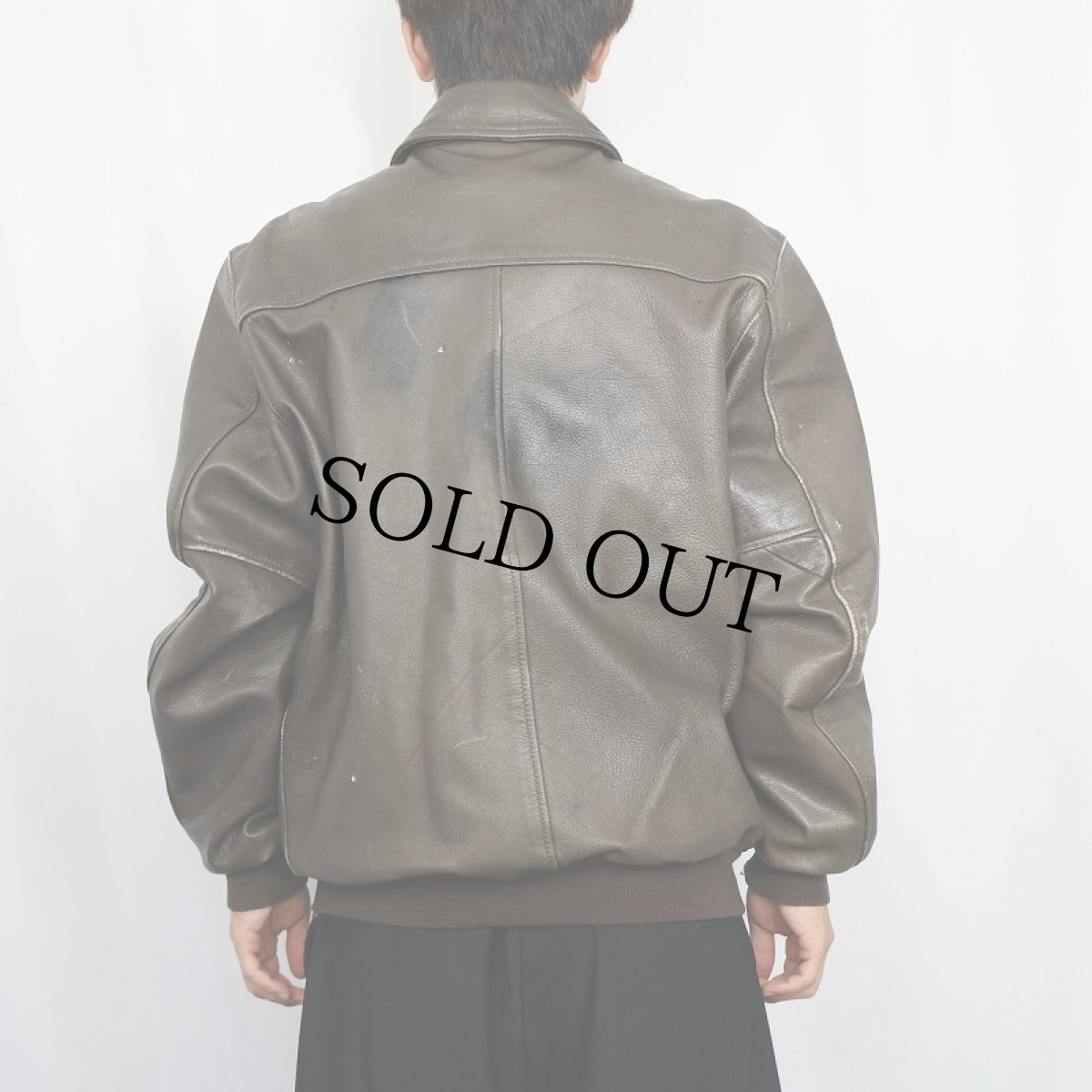 画像3: 80's〜 L.L.Bean "A-2 TYPE" フライトレザージャケット BROWN M (3)