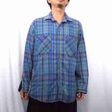 画像2: 80's ST JOHN'S BAY "BIG MAC FLANNEL" チェック柄 ヘビーネルシャツ L (2)