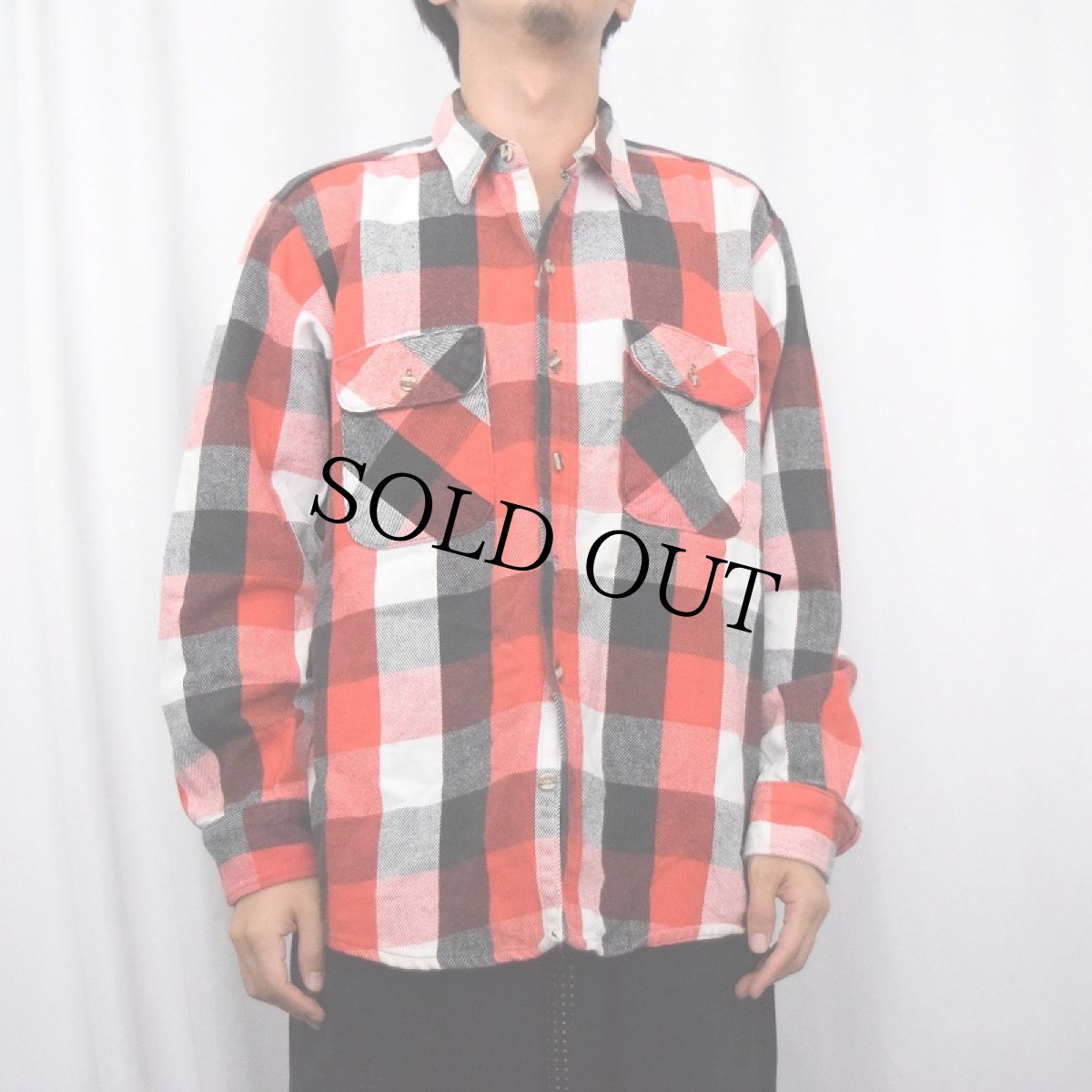 画像2: 80's〜 OUTDOOR EXCHANGE USA製 チェック柄 ヘビーネルシャツ L (2)