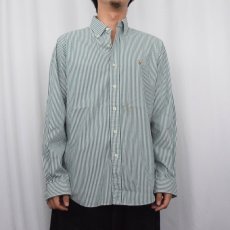 画像2: Ralph Lauren "CLASSIC FIT" ストライプ柄 コットンボタンダウンシャツ S (2)