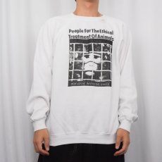 画像2: 80's PETA USA製 動物愛護団体 プリントスウェット XL (2)