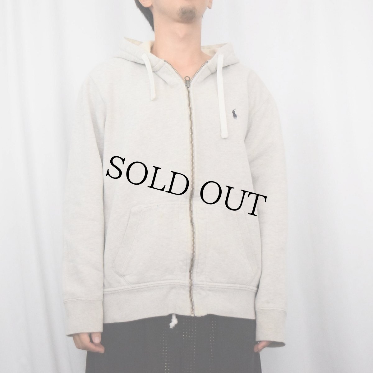 画像2: POLO Ralph Lauren REVERSE WEVAE TYPE ロゴ刺繍 スウェットジップパーカー XL (2)