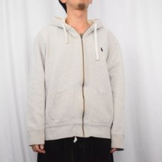 画像2: POLO Ralph Lauren REVERSE WEVAE TYPE ロゴ刺繍 スウェットジップパーカー XL (2)