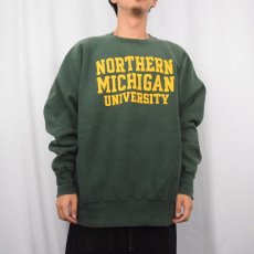 画像2: 2000's The Cotton Exchange USA製 REVERSE WEAVE TYPE "NORTHERN MICHIGAN UNIVERSITY" プリントスウェット 2X (2)
