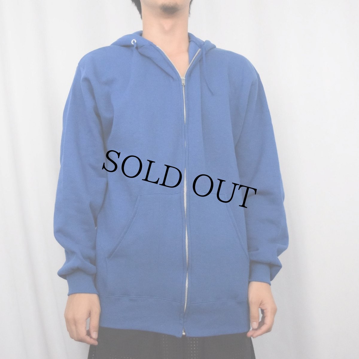 画像2: 80〜90's JERZEES USA製 無地 スウェットジップパーカー L (2)